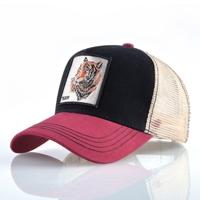 Katoenen geborduurde dierlijke Baseballcap (Red2 Tiger)