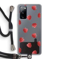 Framboosjes: Samsung Galaxy S20 FE / S20 FE 5G Transparant Hoesje met koord