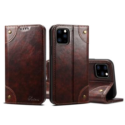 Voor iPhone 11 Pro Max barok eenvoudige horizontale Flip lederen draagtas met houder & kaartsleuven & portemonnee (donker bruin)