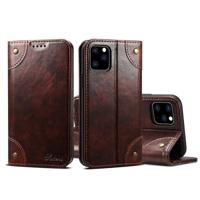 Voor iPhone 11 Pro Max barok eenvoudige horizontale Flip lederen draagtas met houder & kaartsleuven & portemonnee (donker bruin)