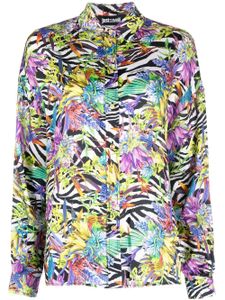 Just Cavalli blouse à fleurs - Noir