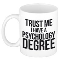 Trust me Psychology degree kado mok / beker wit - Psychologie geslaagd / afstudeer cadeau - thumbnail