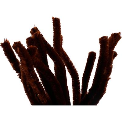 Creativ Company Chenille, l: 30 cm, dikte 15 mm, bruin, 15 stuk/ 1 doos