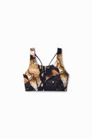 Sporttop met digitale print - BLACK - M