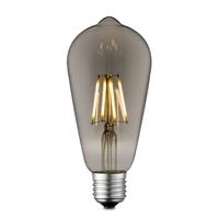 Edison Vintage E27 LED filament lichtbron Drop | ST64 Deco | Retro LED lamp | 6.4/6.4/14cm | Rook | geschikt voor E27 fitting | Dimbaar | 4W 150lm 1800K | warm wit licht - thumbnail