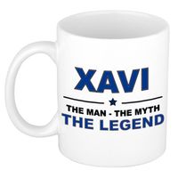 Naam cadeau mok/ beker Xavi The man, The myth the legend 300 ml - Naam mokken - thumbnail