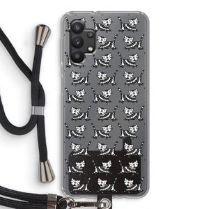 Zwarte poes: Samsung Galaxy A32 5G Transparant Hoesje met koord
