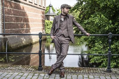 Maatpak Voor Heren | 3-delig Pak | Bruin Visgraat | Jeremiah Jezus | Peaky Blinders | Peaky Blinders