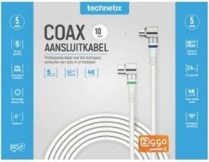 Enzo Technetics Coax aansluitkabel 10m compleet haakse plug - 2075040