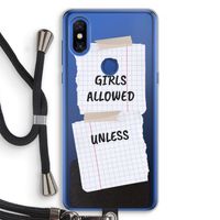 No Girls Allowed Unless: Xiaomi Mi Mix 3 Transparant Hoesje met koord