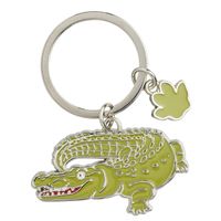 Metalen krokodil dieren sleutelhanger 5 cm - thumbnail
