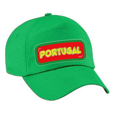Verkleed feest pet - groen - Portugal - landen thema - zonneklep pet - volwassenen
