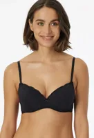 BH Beugel BH - Pure Cotton - Zwarte Katoenen bh met kant