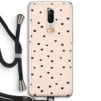 Kleine kattenkopjes: OnePlus 6 Transparant Hoesje met koord