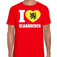 Rood I love Vlaanderen t-shirt heren