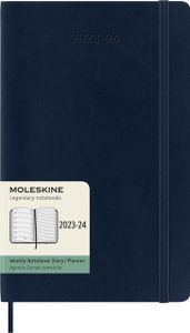 Agenda 2023/2024 Moleskine 18M Planner Weekly 7dag/1pagina large 130x210mm soft cover saffier blauw