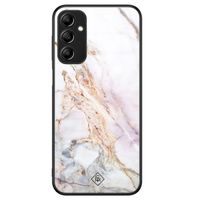 Samsung Galaxy A14 glazen hardcase - Parelmoer marmer Samsung Galaxy A14 glazen hardcase - Parelmoer marmer
