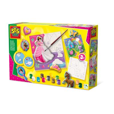 SES Gieten en schilderen Canvassen om te schilderen prinsessen 3x