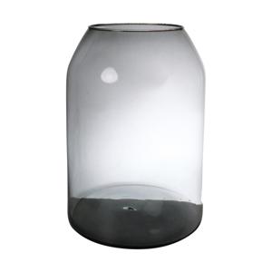 Bloemenvaas Barcelona - transparant grijs - eco glas - D25 x H35 cm - smoke glas