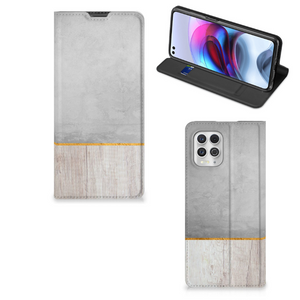 Motorola Moto G100 Book Wallet Case Wood Concrete