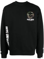 AAPE BY *A BATHING APE® sweat en jersey à logo imprimé - Noir