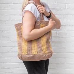 Yarn and Colors Striped Tote Bag Haakpakket 006 Taupe