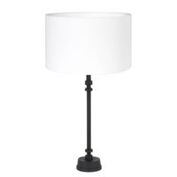 Light & Living Howell tafellamp zwart met witte kap