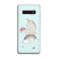 Regenboog eenhoorn: Samsung Galaxy S10 4G Transparant Hoesje