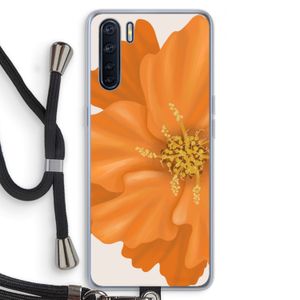 Orange Ellila flower: Oppo A91 Transparant Hoesje met koord