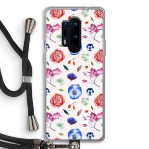 Bloemetjes: OnePlus 8 Pro Transparant Hoesje met koord