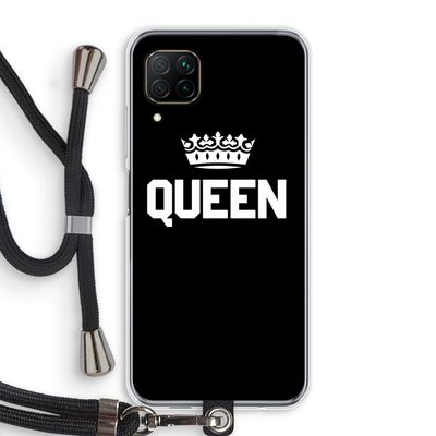 Queen zwart: Huawei P40 Lite Transparant Hoesje met koord