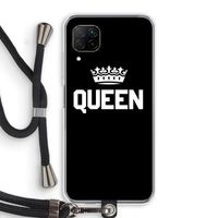 Queen zwart: Huawei P40 Lite Transparant Hoesje met koord