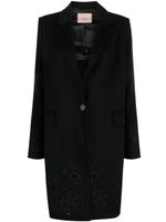 TWINSET floral-embroidered single-breasted coat - Noir - thumbnail