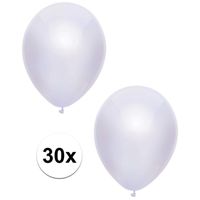 Witte metallic ballonnen 30 cm 30 stuks