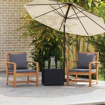 Tuinstoelen 2 pcs Bruin 60 x 65 x 76.5 cm Massief teakhout