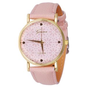 Geneva Platinum Fashion horloge Floral Pink