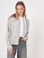 Open vest met strependetail in katoenmix