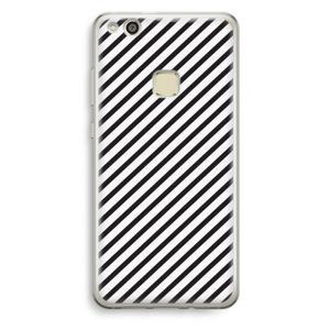 Strepen zwart-wit: Huawei Ascend P10 Lite Transparant Hoesje