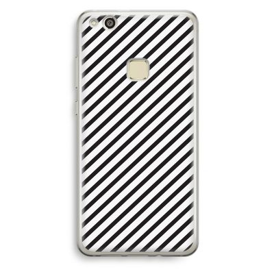 Strepen zwart-wit: Huawei Ascend P10 Lite Transparant Hoesje