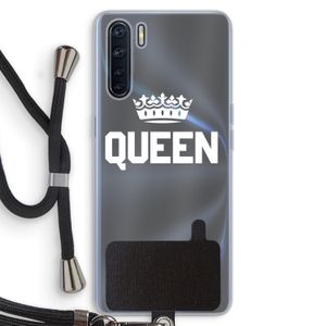 Queen zwart: Oppo A91 Transparant Hoesje met koord