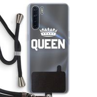 Queen zwart: Oppo A91 Transparant Hoesje met koord