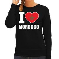 I love Morocco supporter sweater / trui zwart voor dames 2XL  -