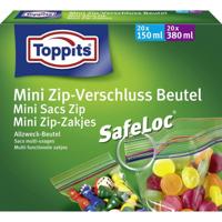 Toppits Safeloc Mini Zip-Zakjes 150 ml + 380 ml 40 Stuks Toppits Safeloc Mini Zip-Zakjes 150 ml + 380 ml 40 Stuks