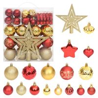 vidaXL 70-delige Kerstballenset goud en rood - thumbnail
