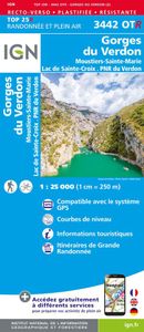 Wandelkaart 3442OTR Gorges du Verdon | IGN - Institut Géographique Nat