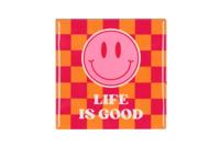 Tegeltje life is good pink orange 10x10x1 cm - Daan kromhout design