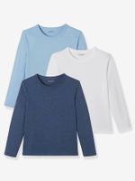 Set van 3 T-shirts voor jongens met lange mouwen Oeko-Tex® set blauw ton sur ton