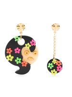 Amir Slama boucles d'oreilles asymétriques à fleurs - Noir - thumbnail