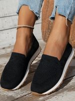 Women Breathable Mesh Fabric Slip On Sneakers - thumbnail