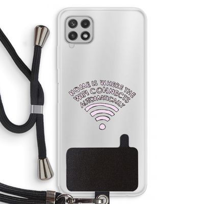 Home Is Where The Wifi Is: Samsung Galaxy A22 4G Transparant Hoesje met koord